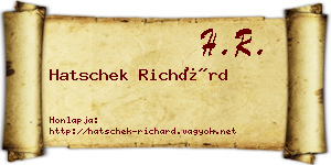 Hatschek Richárd névjegykártya